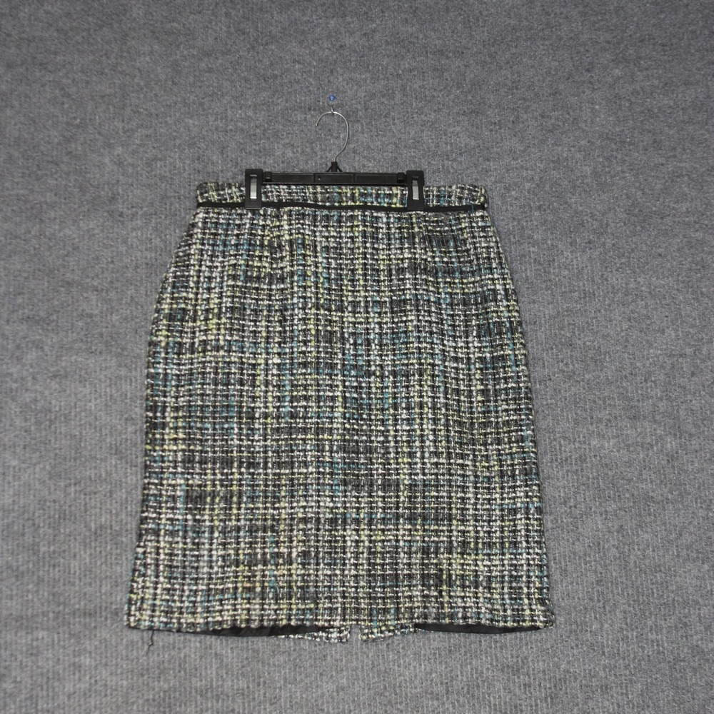 SANDRO Tweed Pencil Skirt Womens 12 Multicolor Plaid Geometric Chic Designer